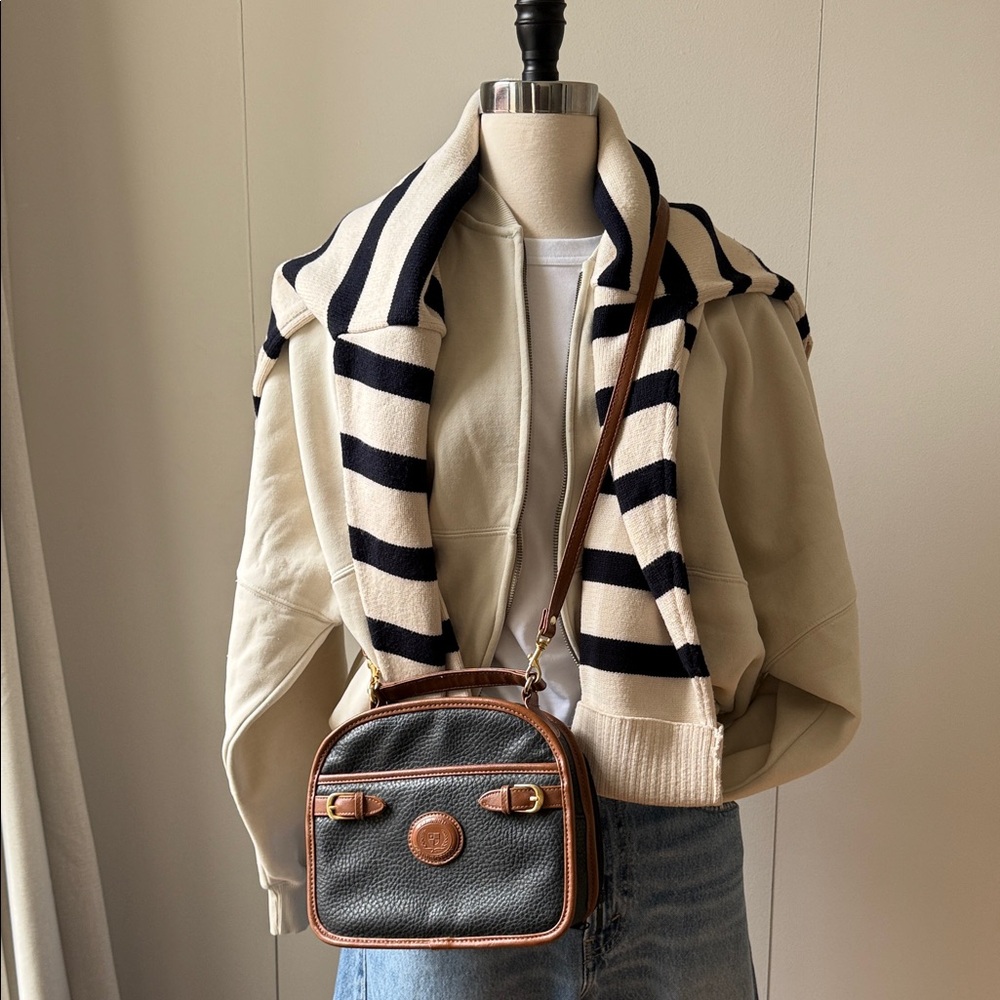 Vintage Faux Leather Crossbody Bag